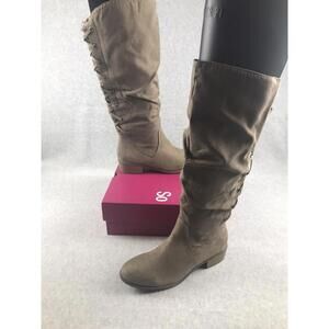 SO Knee-High Boots Womens 10 Othonna Faux Suede Knitted Backing